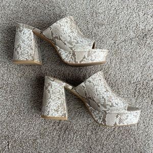 Urban Outfitters Snakeskin Platform Mules